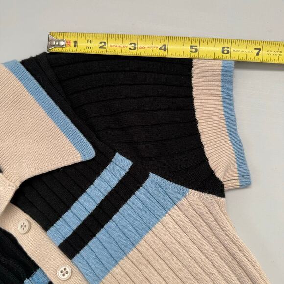 Urban Outfitters Juniper Sweater Shorts Romper Color Block Preppy Academia Small - Picture 7 of 11